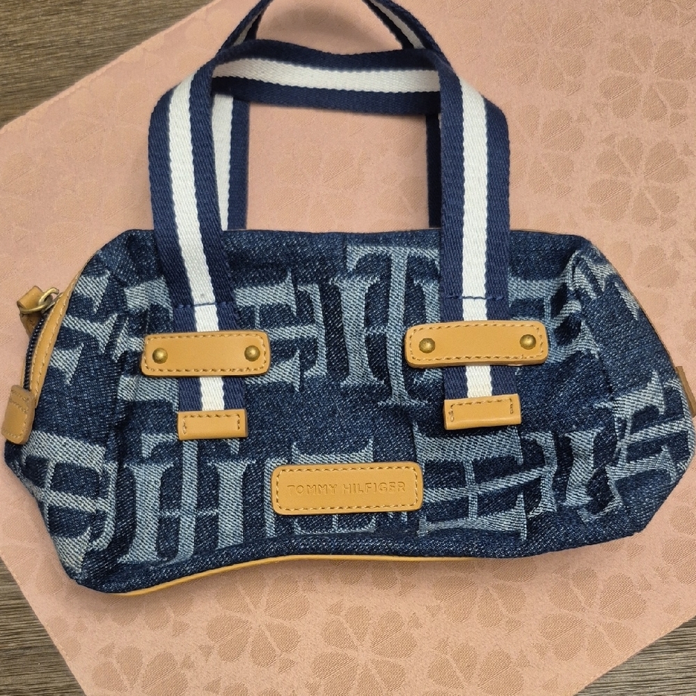 Tommy Hilfiger Blue and Tan Women's Bag